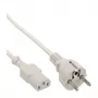 Cable de alimentación InLine, CEE 7/7 recto / IEC C13 de 3 polos macho, gris, 1,5 m