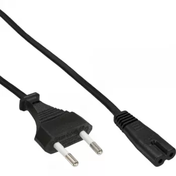 Cable de alimentación InLine, enchufe euro / conector euro8, negro, 2 m