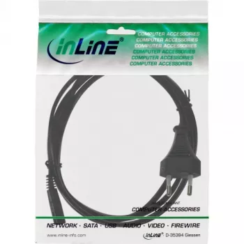 Cable de alimentación InLine, enchufe euro / conector euro8, negro, 2 m