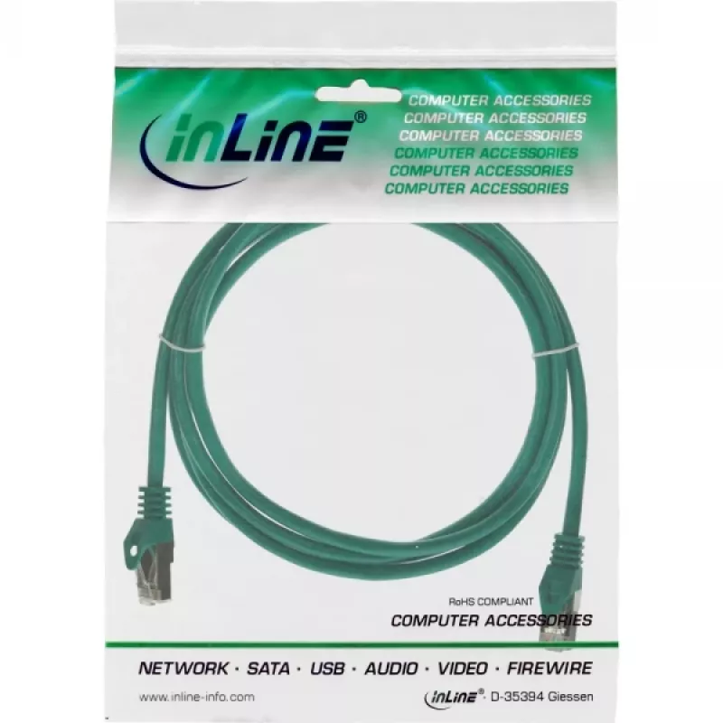 Cable de red SF/UTP Cat.5e verde 1,5 m InLine