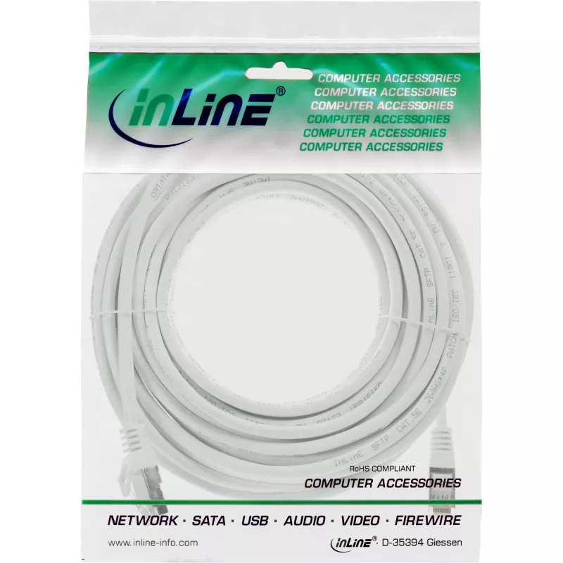 Cable de red SF/UTP Cat.5e blanco 10 m InLine