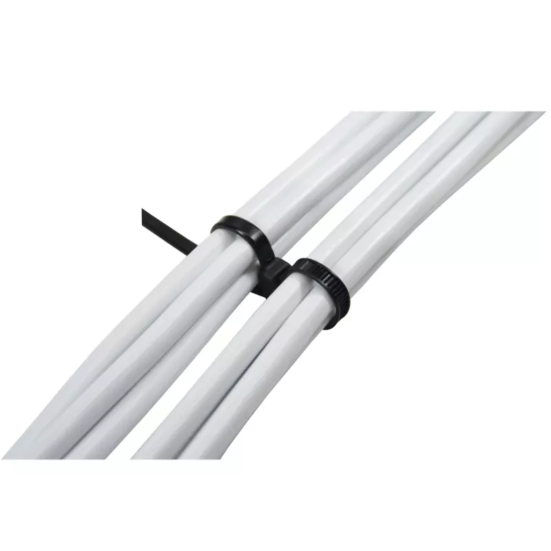 Bridas de doble cabeza montables InLine 300 mm x 4,8 mm, nailon, negro, 100 uds.