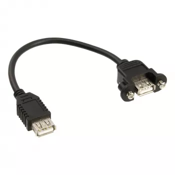 Cable adaptador USB 2.0 InLine Type-A hembra / conector de chasis Type-A, 0,2 m