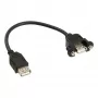 Cable adaptador USB 2.0 InLine Type-A hembra / conector de chasis Type-A, 0,2 m