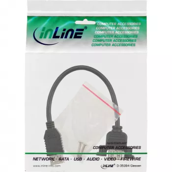 Cable adaptador USB 2.0 InLine Type-A hembra / conector de chasis Type-A, 0,2 m