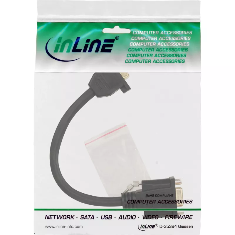 Cable adaptador VGA InLine 15 pines VGA hembra/hembra 0,2 m
