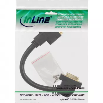 Cable adaptador DVI-I InLine 24+5 DVI hembra / hembra con brida 0,2 m