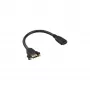 Cable adaptador HDMI InLine Type-A hembra/hembra con brida dorado 4K2K, 0,2 m