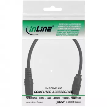 Cable adaptador de audio InLine, conector hembra estéreo de 3,5 mm a hembra, con una funda, 0,2 m