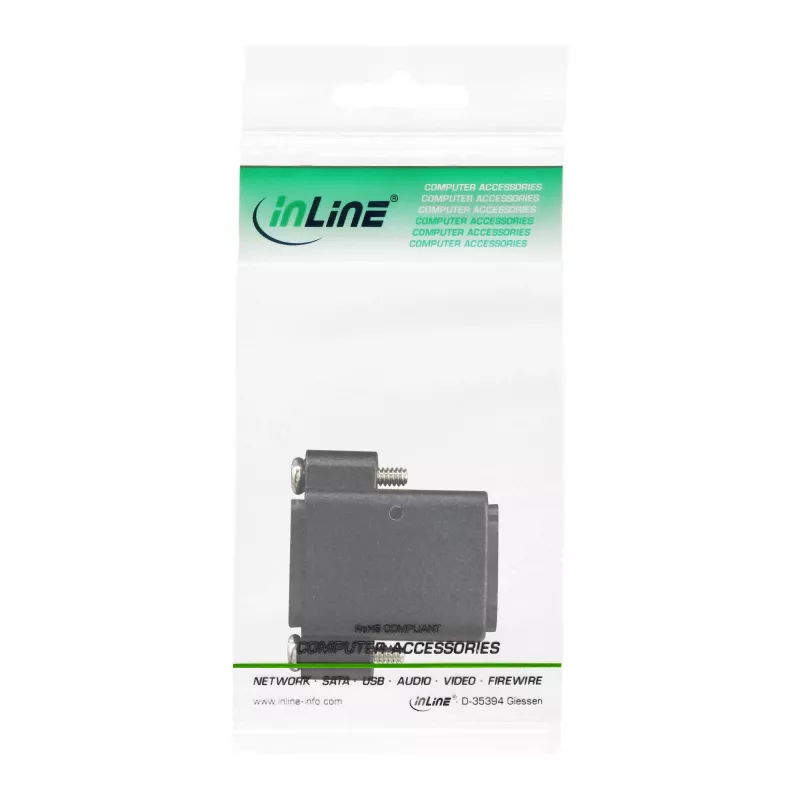 Adaptador HDMI InLine Type-A hembra / A hembra dorado con brida, 4K2K