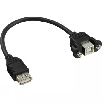 Cable adaptador USB 2.0 Type-A hembra / conector de chasis Type-B InLine 33441F 0,2 m