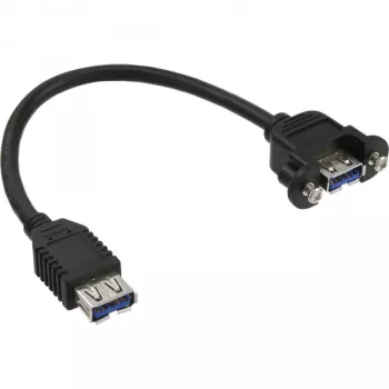 Cable adaptador USB 3.0 InLine Type-A hembra / conector de chasis Type-A, 0,20 m