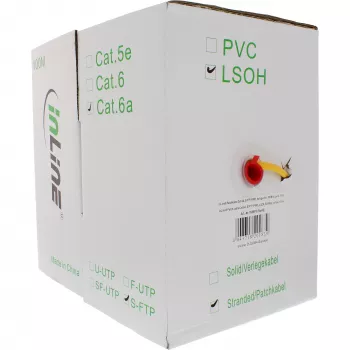 Cable de red S/FTP PiMF Cat.6A libre de halógenos 500MHz amarillo 100m InLine