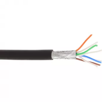 Cable de red S/FTP PiMF Cat.6A libre de halógenos 500MHz negro 100m InLine