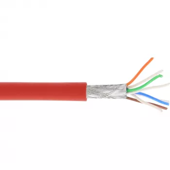 Cable de red S/FTP PiMF Cat.6A libre de halógenos 500MHz rojo 100m InLine
