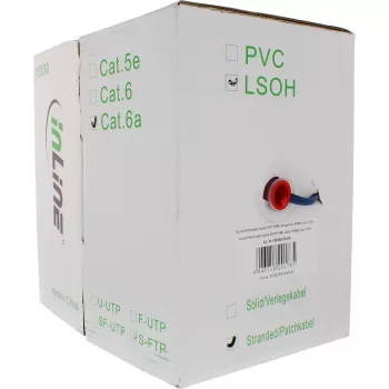 Cable de red S/FTP PiMF Cat.6A libre de halógenos 500 MHz azul 100 m InLine
