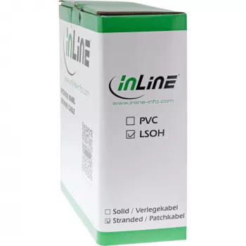 Cable de red S/FTP PiMF Cat.6A libre de halógenos 500MHz gris 100m InLine