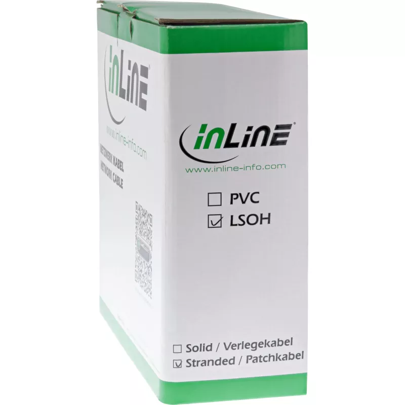 Cable de red S/FTP PiMF Cat.6A libre de halógenos 500MHz gris 100m InLine