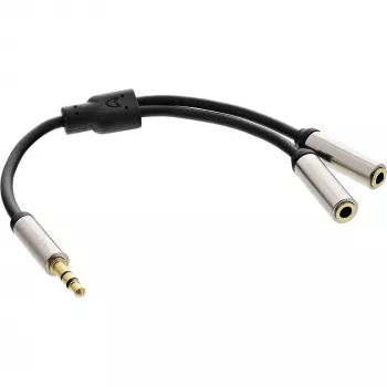 Cable de audio InLine S-99250 0,15 m 3,5mm 2 x 3,5mm negro, plata
