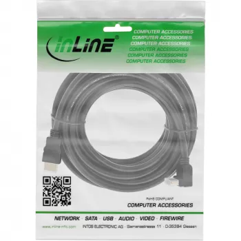 Cable HDMI High Speed con Ethernet en ángulo InLine 7,5 m
