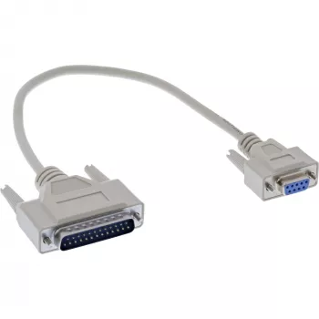 Cable serie InLine, DB9F a DB25M, conectores moldeados, beige, 0,33 m