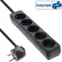 Regleta de enchufes InLine, 5 tomas schuko CEE 7/3, negra, 1,5m