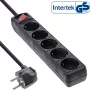Regleta de enchufes InLine, 5 tomas schuko CEE 7/3, negra, 1,5 m