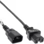 Alargador de cable de alimentación InLine, conector para aparatos calientes IEC-C15/IEC-C14 recto, 2 m