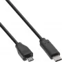 Cable USB 2.0 InLine, conector macho USB-C / conector macho Micro-B, negro, 0,5 m