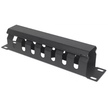 Intellinet Panel de gestión de cables de 10 pulgadas, 1HE, cubierto, negro