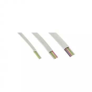 Cable modular InLine de cinta plana de 6 hilos blanco, rollo de 100 m