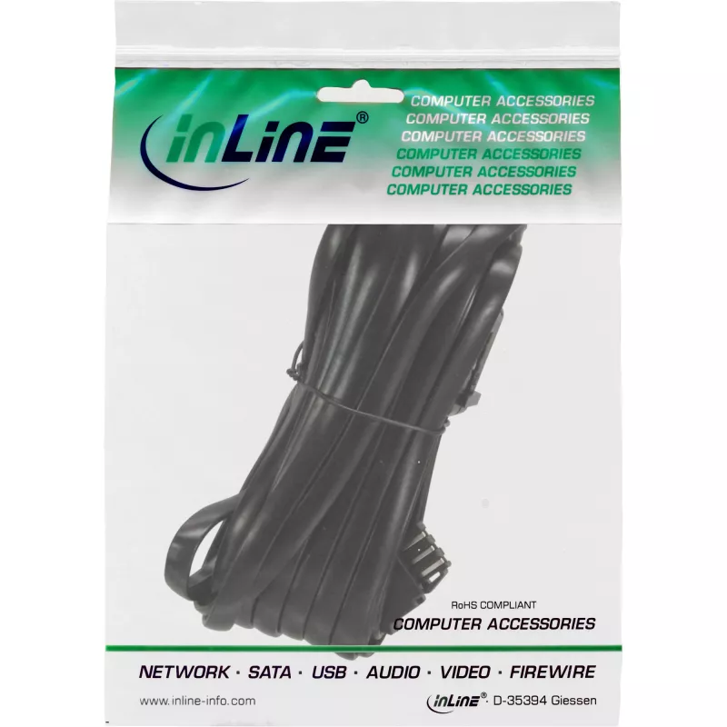 Alargador de teléfono TAE-N InLine conector/conector hembra TAE-N, 3 m