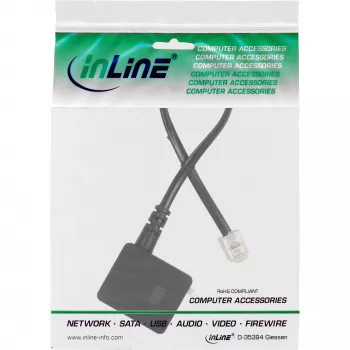 Cable adaptador TAE RJ11 6P4C conector macho a conector hembra TAE-N InLine 69946