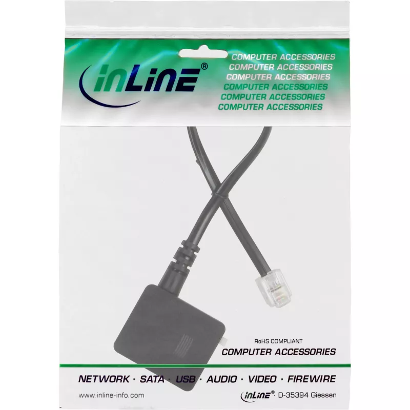 Cable adaptador TAE RJ11 6P4C conector macho a conector hembra TAE-N InLine 69946