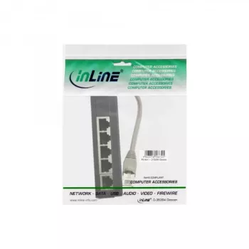 Splitter ISDN InLine 5x conector hembra RJ45, cable de 15 cm con resistencias de terminación