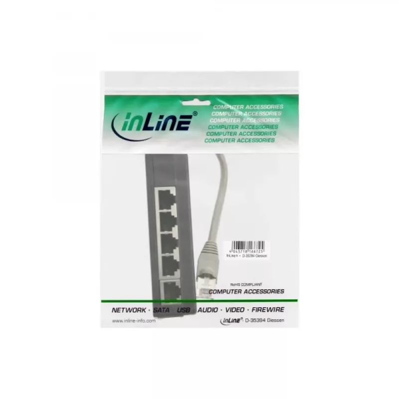 InLine Splitter RDSI 5x RJ45 hembra cable de 15cm con resistencias de terminación