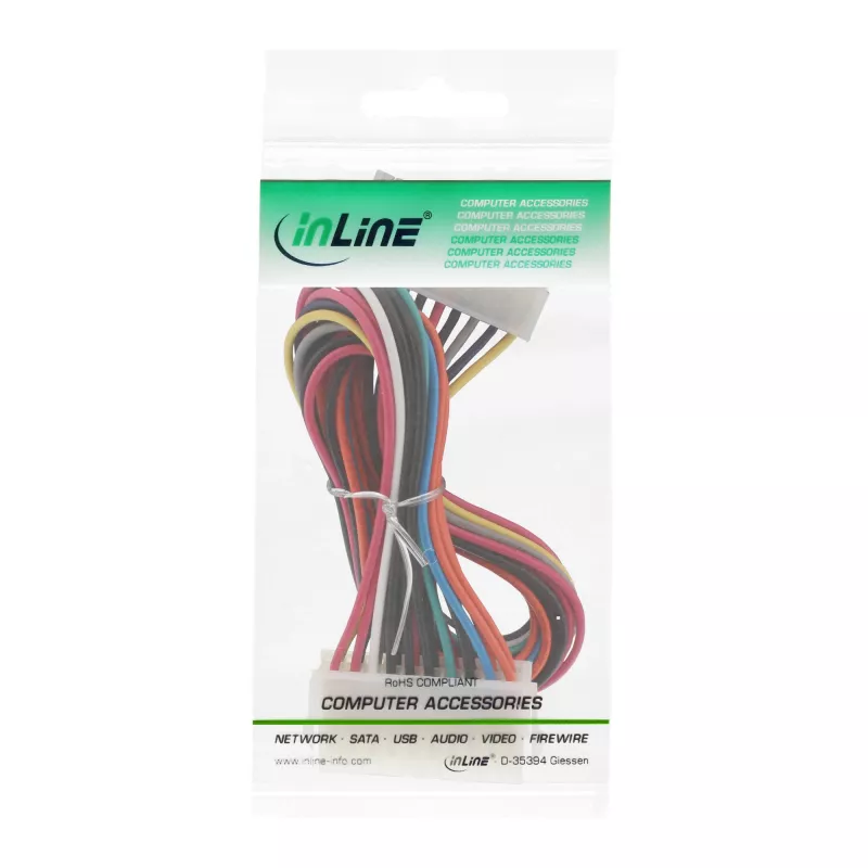 Cable de extensión de corriente InLine para cable de alimentación ATX de 20 pines, 0,30 m
