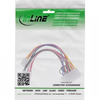 InLine Cable adaptador de corriente ATX / conector clásico P8/P9-A para placa base AT 0,20 m
