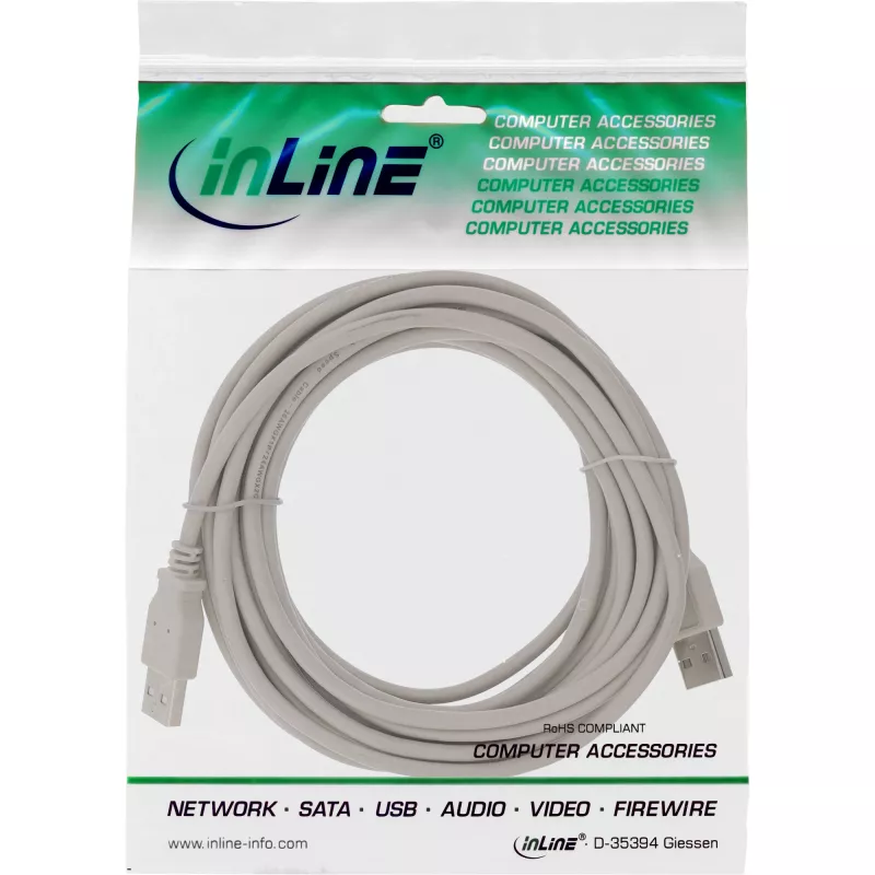 Cable USB 2.0 Type-A macho / macho beige 3 m InLine 34330H