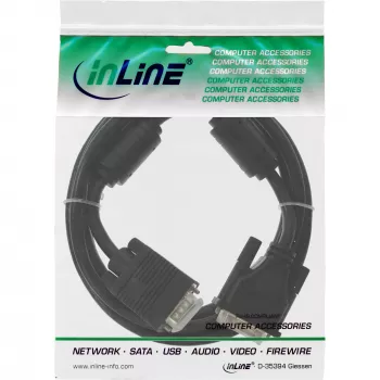 Cable DVI-A InLine 12+5 macho / 15 pines HD VGA macho, 3 m