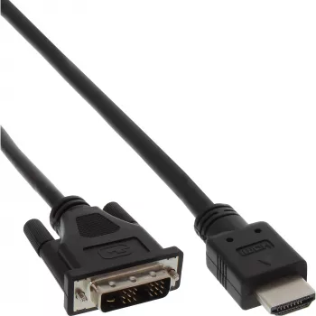 Cable HDMI-DVI InLine HDMI macho / DVI macho 18+1 negro, 1 m