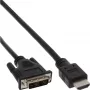Cable HDMI-DVI InLine HDMI macho / DVI macho 18+1 negro, 1 m