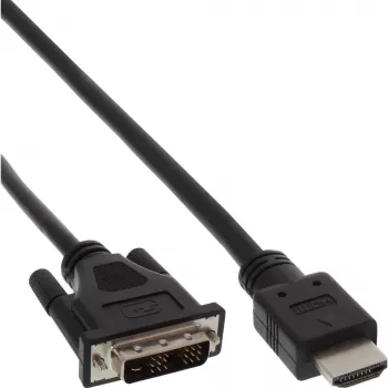 Cable HDMI-DVI InLine HDMI macho / DVI macho 18+1 negro, 3 m