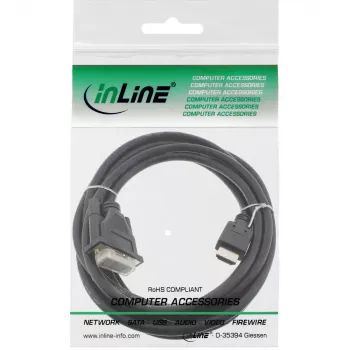 Cable HDMI-DVI InLine HDMI macho / DVI macho 18+1 negro, 3 m
