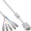 Cable VGA BNC InLine 5x BNC / HD 15 macho, 5 m