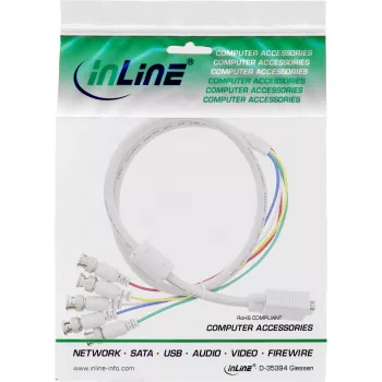 Cable VGA BNC InLine 5x BNC / HD 15 macho, 5 m