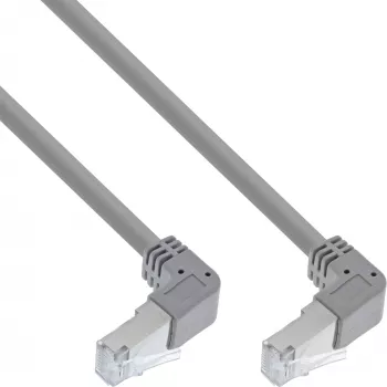 InLine S-76602U-2.90 Cable patch, acodado (ambos lados hacia abajo), S/FTP, Cat.6, 250 MHz, PVC, 2,90 m, gris