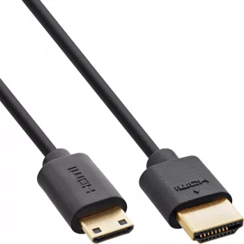 Cable HDMI InLine Slim Ultra High Speed AM/CM 8K4K dorado negro 0,3 m