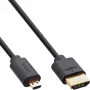 Cable HDMI InLine Slim Ultra High Speed AM/DM 8K4K dorado negro 1 m