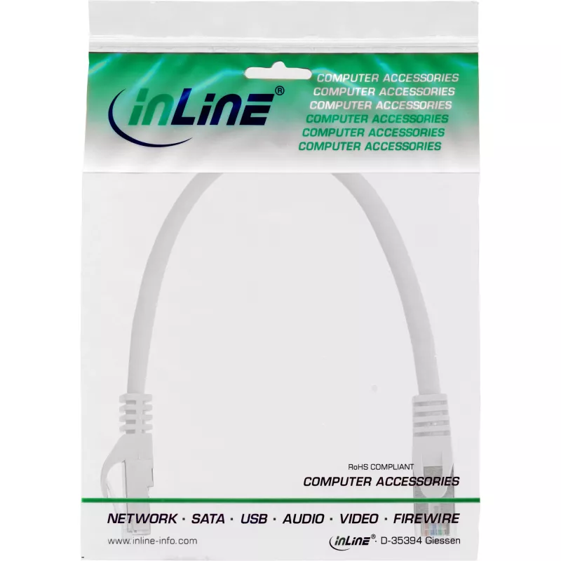 Cable de red InLine SF/UTP Cat.5e blanco 0,25 m